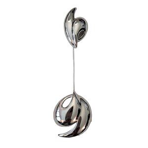 Kunio Matsumoto Trifari Swirl Silver Tone Jabot-Style Lapel Stick Pin, E999